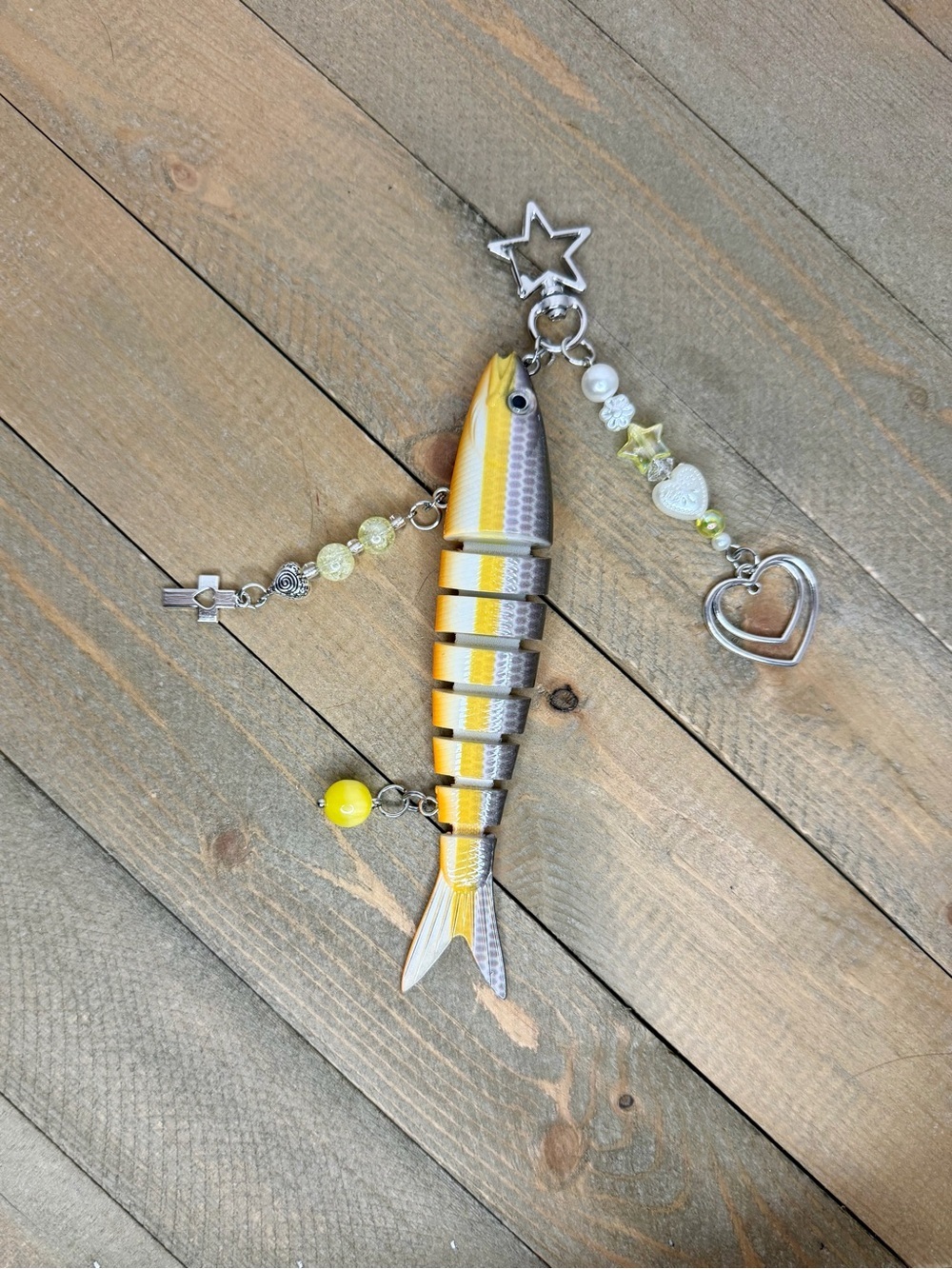 Fish Bag Charm With Beaded Accents!!
